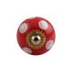 Red Polka Dot Small Ceramic Cabinet Knob